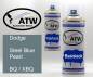 Preview: Dodge, Steel Blue Pearl, BQ / XBQ: 400ml Sprühdose + 400ml Klarlack - Set, von ATW Autoteile West.